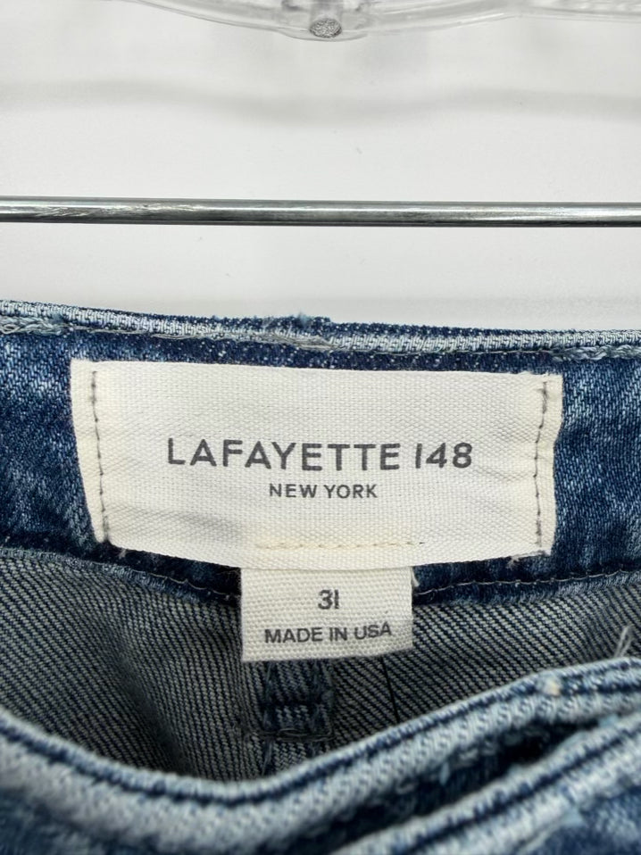LAFAYETTE 148 Wmn's Size 31 Blue Denim Wide Leg Jeans NWT
