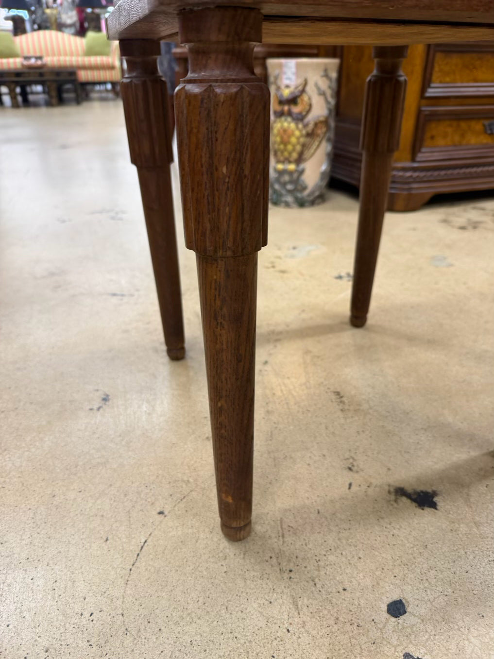 Light Oak Pair of End Tables w/ Stone Top