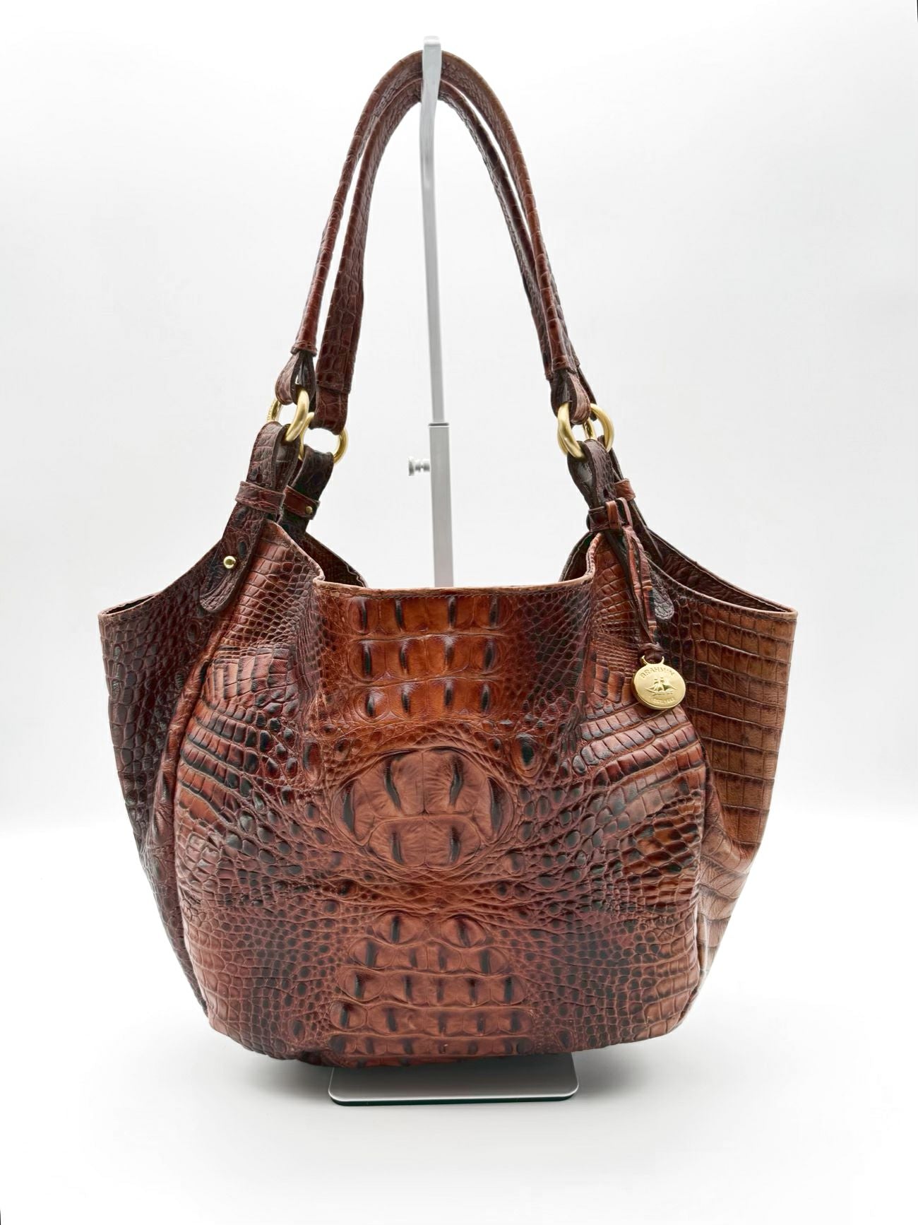 BRAHMIN Almond Leather Embossed Purse