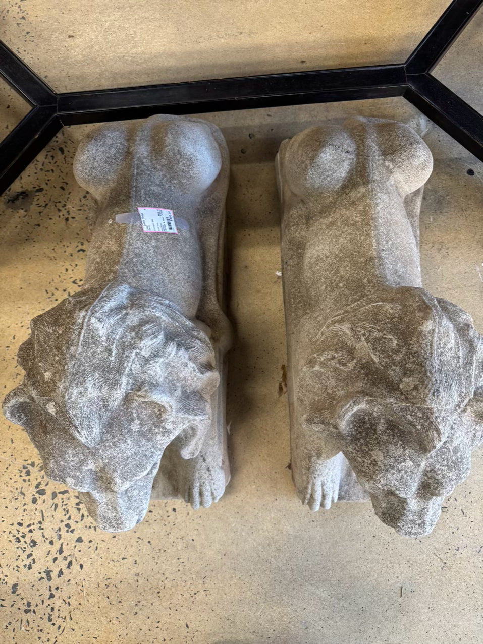 Gray Concrete Pair of Lions