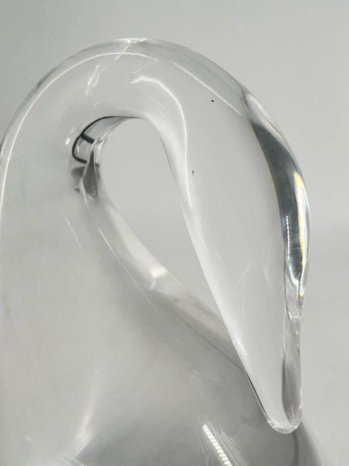 STUBEN Clear Crystal Preening Goose & Gander Figurines