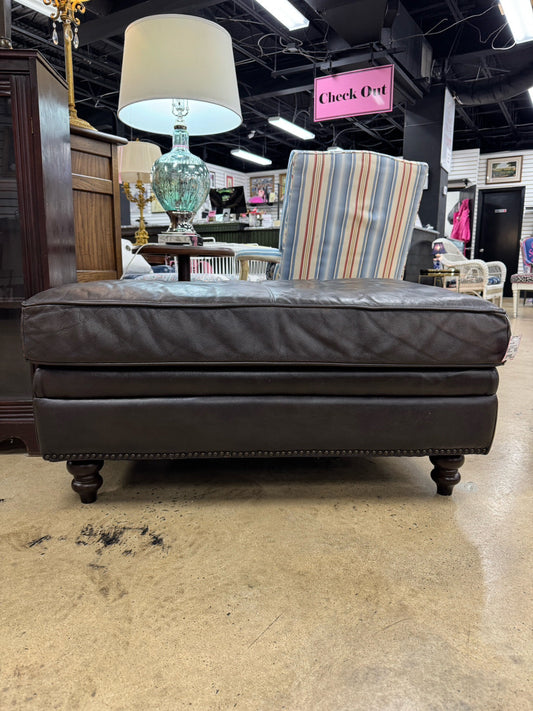 Brown Leather Ottoman