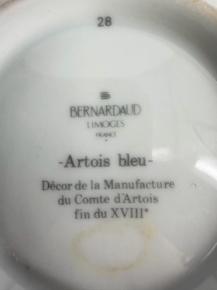 BERNARDAUD Porcelain Artois Bleu Cream & Sugar