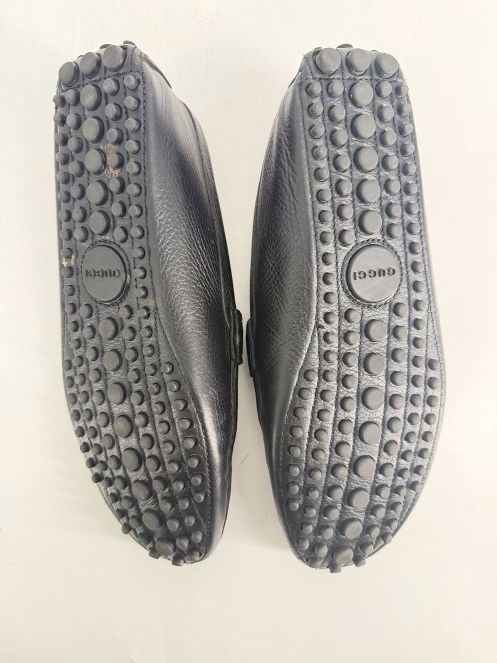 GUCCI Size 10.5 Black Leather Loafers