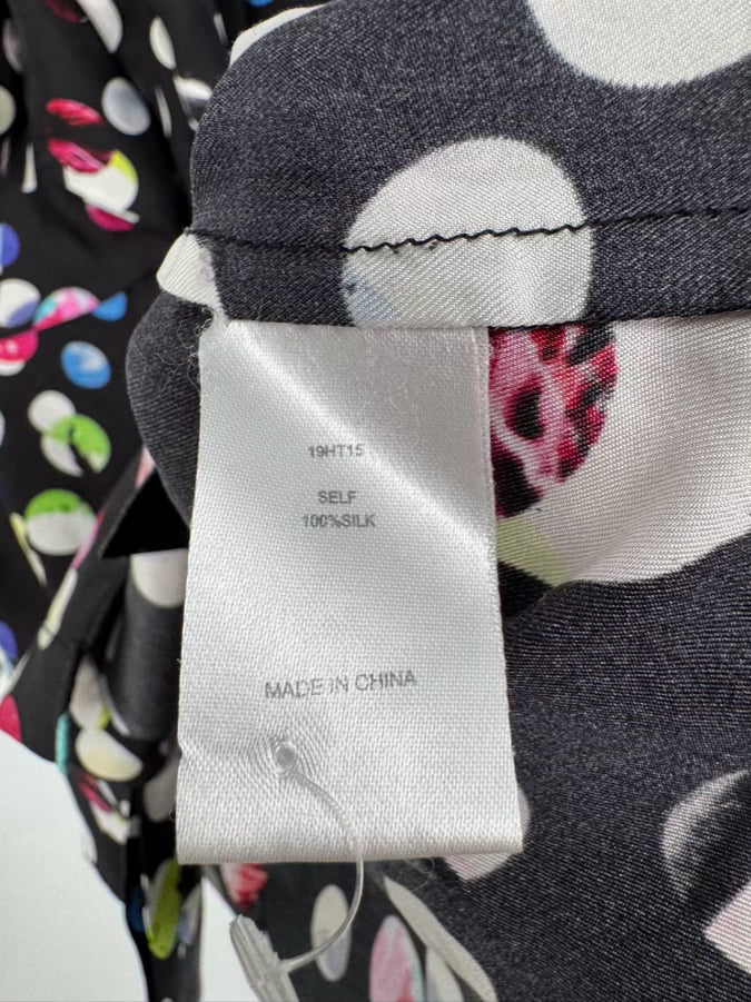 HUNTER BELL Size S Black Dots Silk Blouse