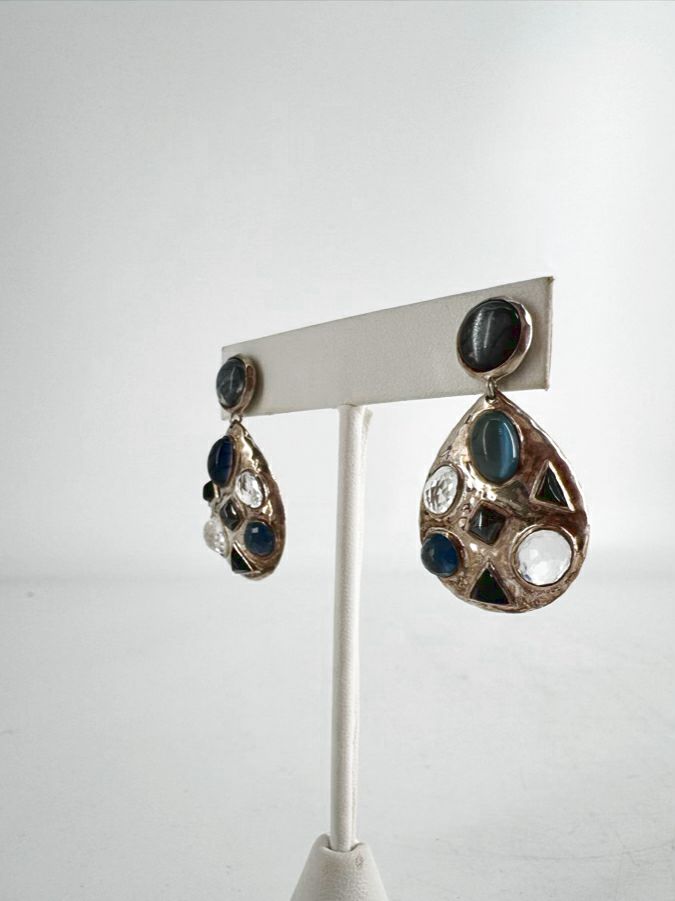 IPPOLITA STERLING SILVER Blue & Purple Rhinestone Earrings
