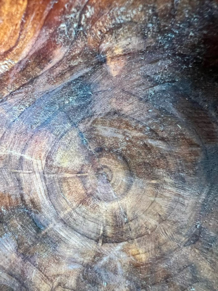 Brown Wood Carved Bowl