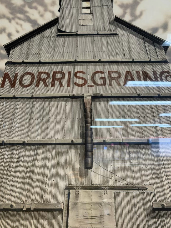 MALCOM CHILDERS Norris Grain Co. 19/260 Transfer Lithograph In Wood Frame