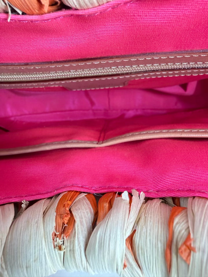 KATE SPADE Orange & Cream Straw Orange Slice Bag