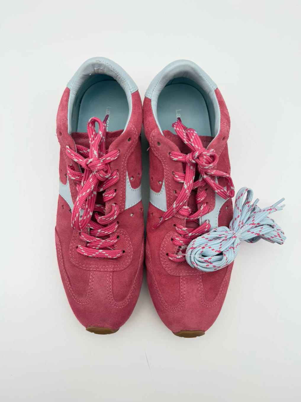 LARROUDE WMNS Size 9.5 Pink & Blue Casual Shoes