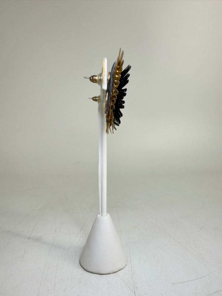 MIGNONNE GAVIGAN Black&Gold Wing STUD Earrings