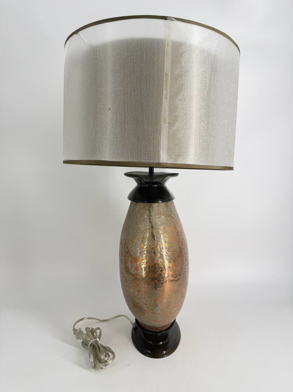 REVELATIONS Gold & Brown Orb Lamp w/ Gray Shade