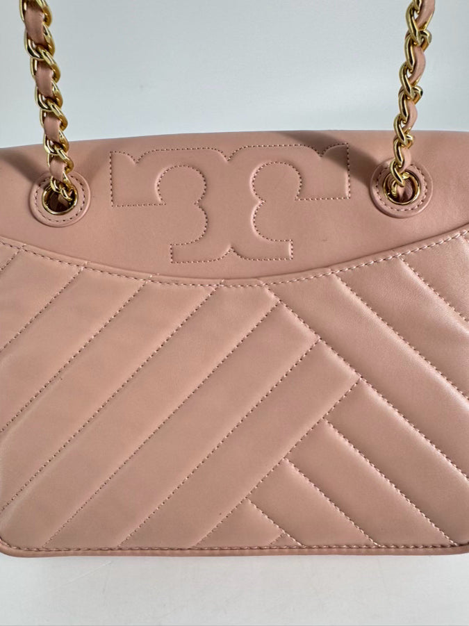 TORY BURCH Blush Quilted Leather Crossbody Bag