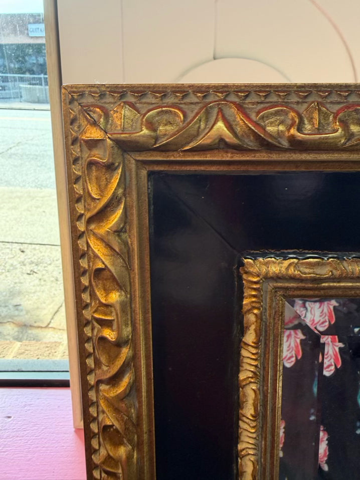 CAROLINA MIRROR Black & Gold Beveled Mirror