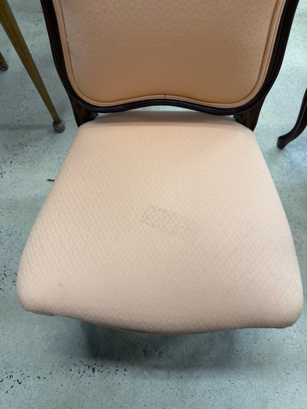 Wood Country French Set of 4 Chairs w/ Salmon Fabric