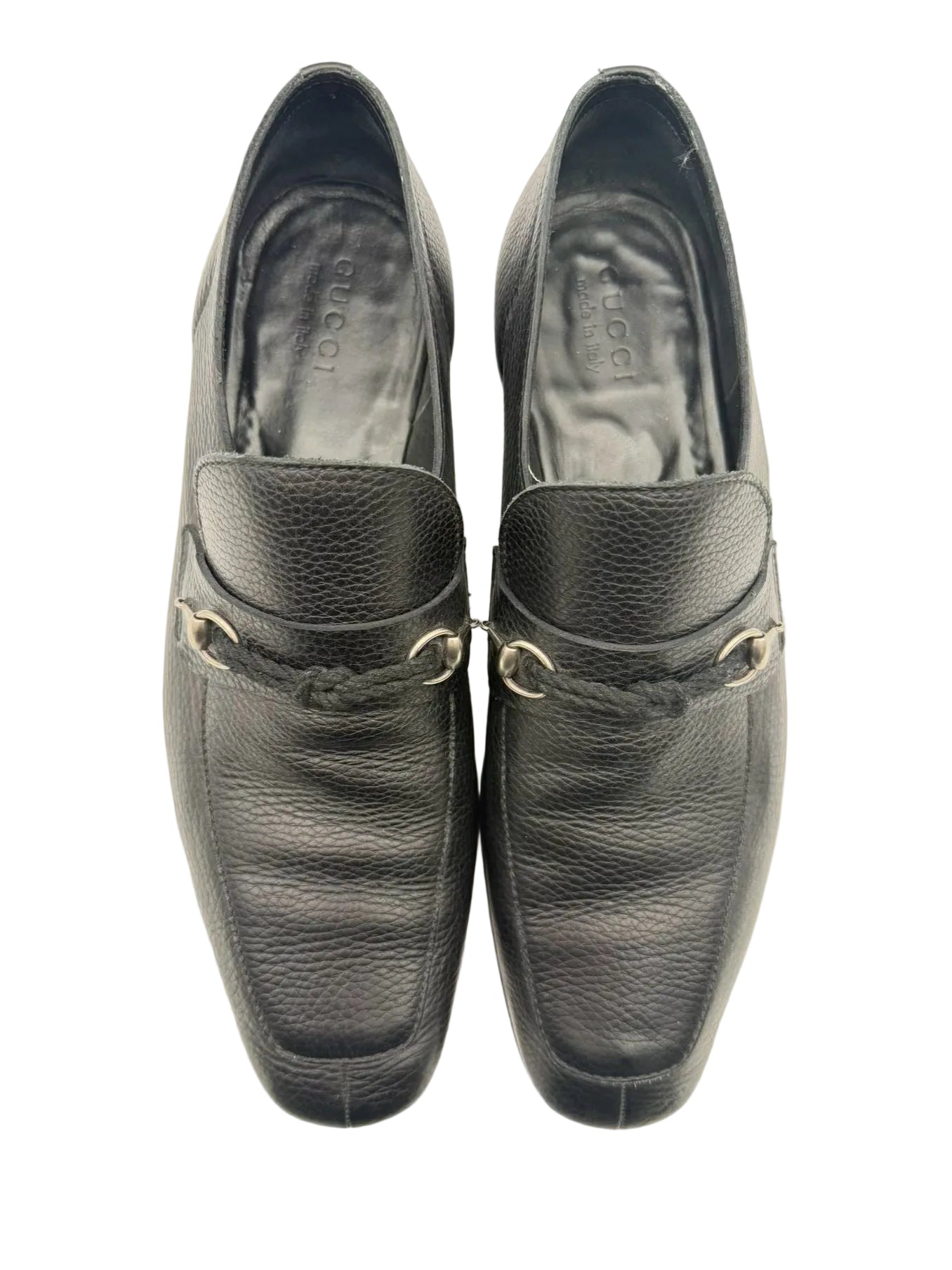 GUCCI Horsebit MENS Size 10.5 Black Leather Loafers