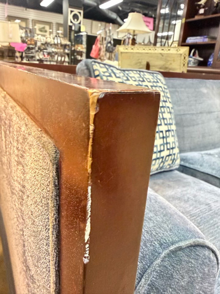 Blue Velveteen Square Sofa