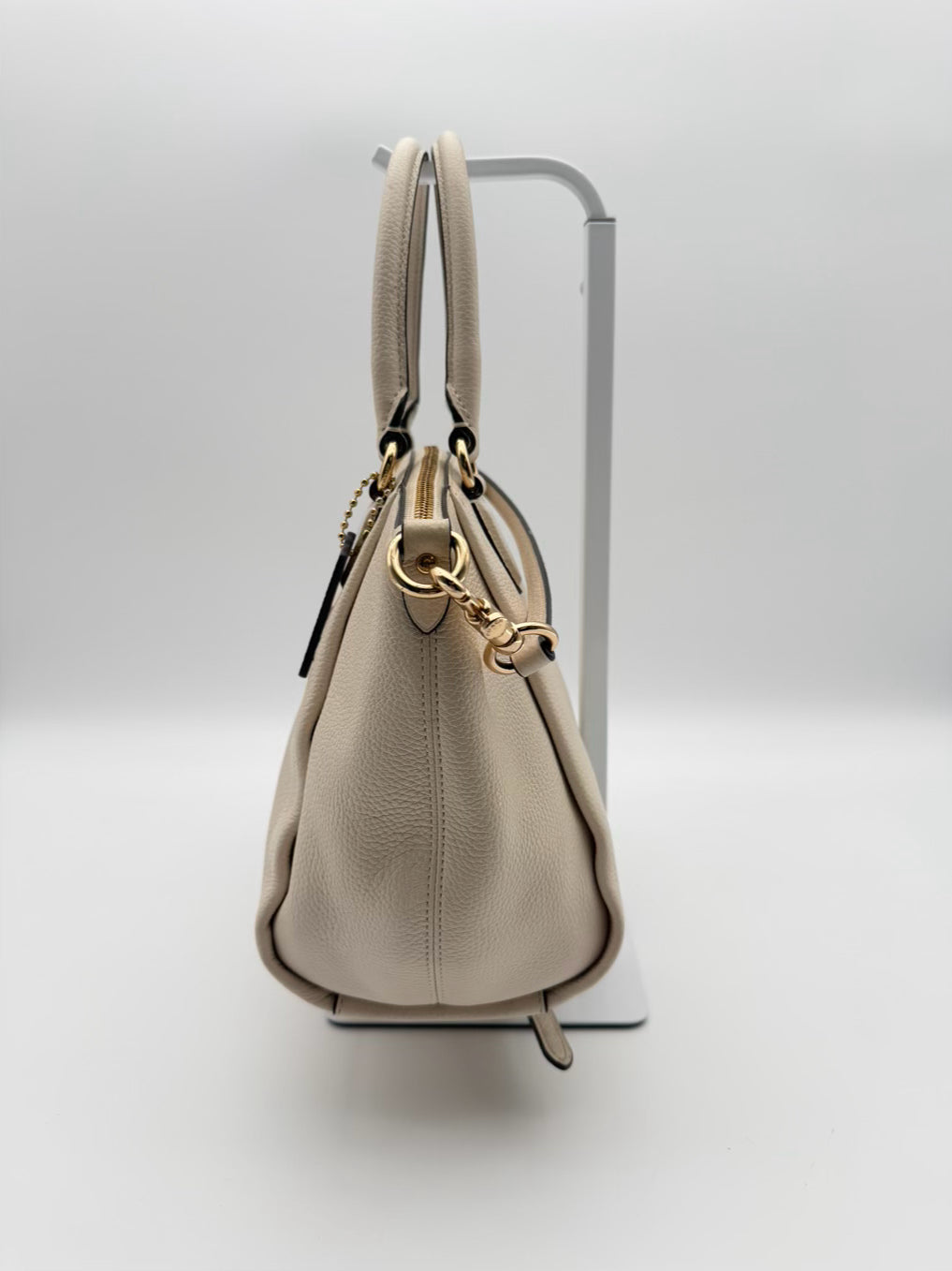 COACH Elise Satchel Cream Leather Purse