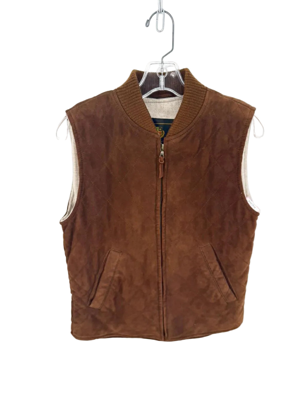 LORO PIANA Wmn's Size S Brown Cashmere Quilted Vest