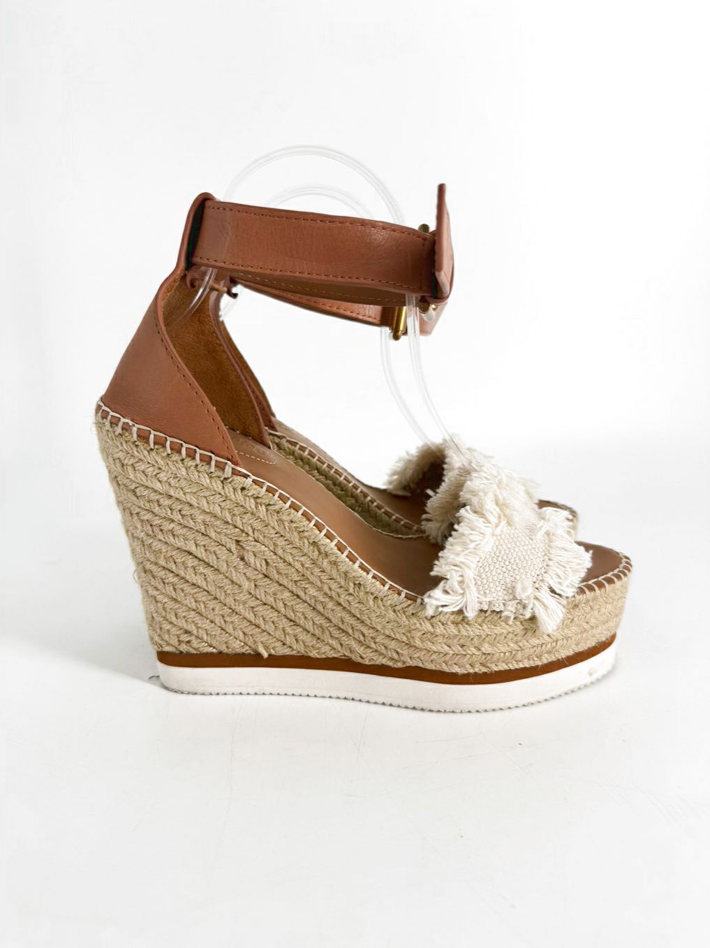 SEE BY CHLOE Size 39 Chestnut & Cream Wedge