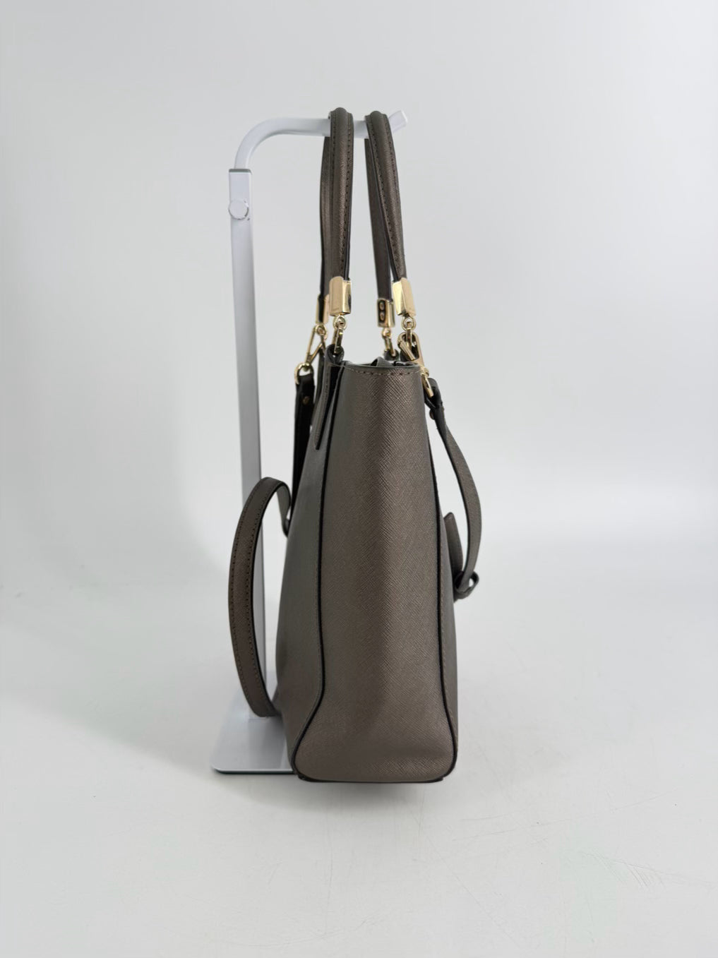 COACH Madison Metallic Bronze Saffiano Leather Mini Tote