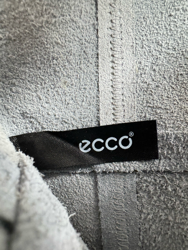 ECCO Powder Blue Iridescent Leather Patchwork Tote Bag