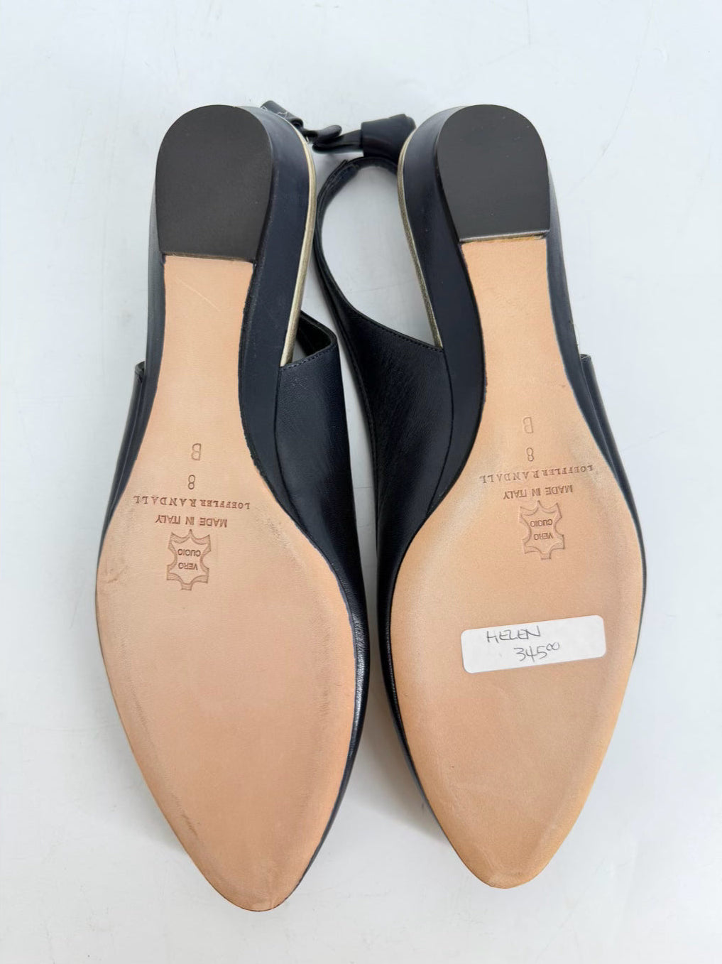 LOEFFLER RANDALL Size 8 Black Leather Flats