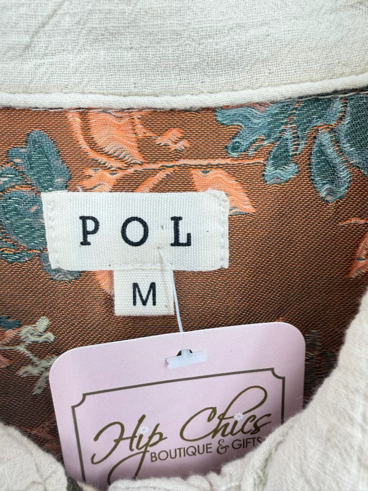 POL Size Wmn's M Beige Cotton Patchwork Duster NWT