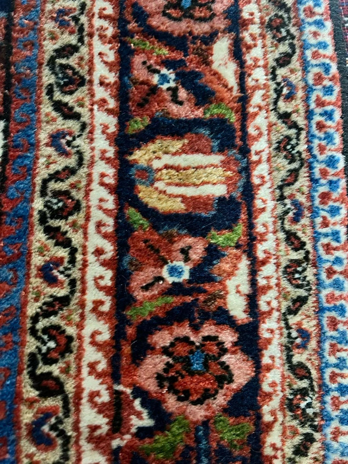 ORIENTAL Pink, Blue, & Green Wool Area Rug