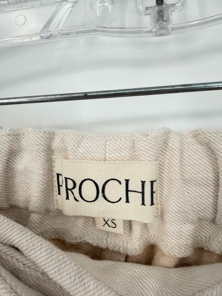 PROCHE Wmn's Size XS Beige Denim Wrap Shorts
