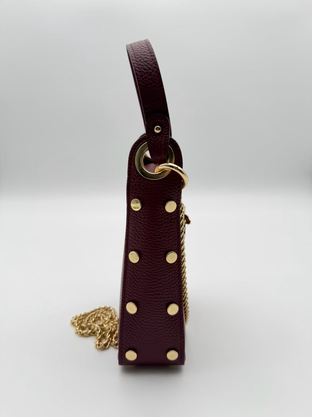 Burgundy Leather Bumblebee Crossbody Bag