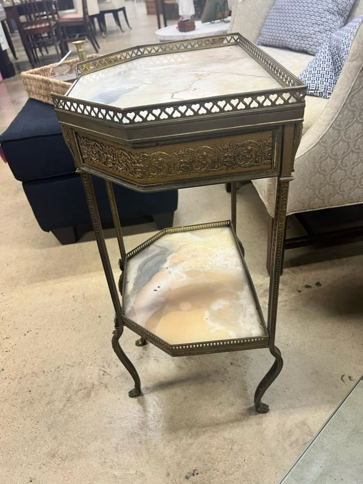 Marble & Brass French Occasional Table