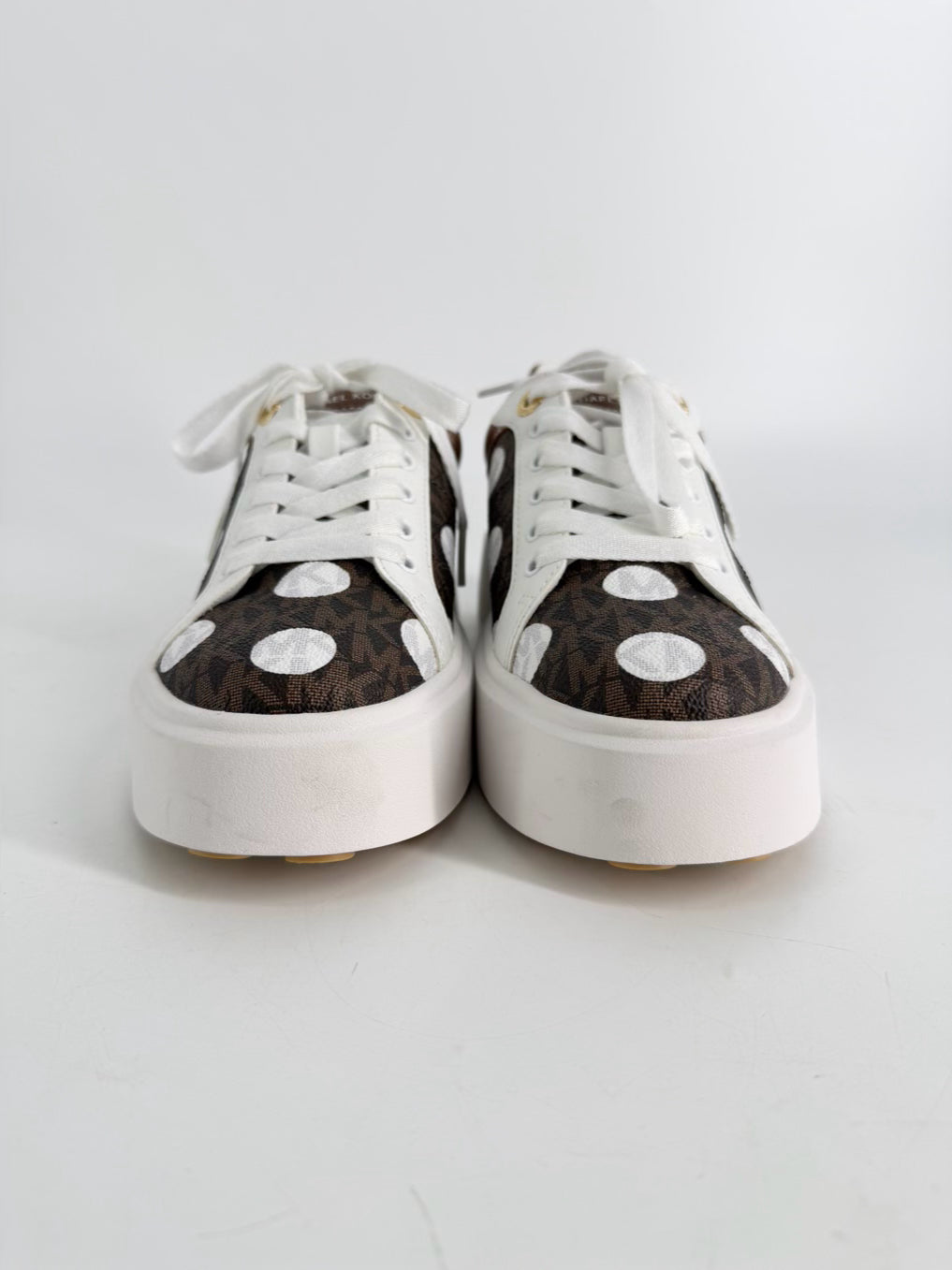 MICHAEL MICHAEL KORS Size 7 Brown & White Monogram Casual Shoes NWT