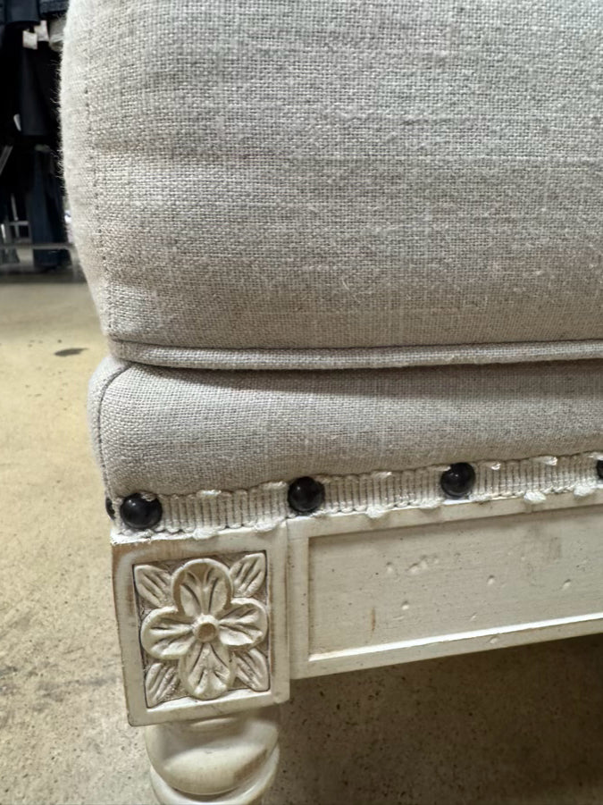 ETHAN ALLEN Cream French Foot Stool