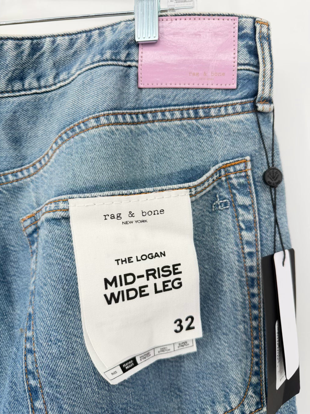 RAG & BONE Wmn's Size 32 Blue Denim Wide Leg Jeans NWT