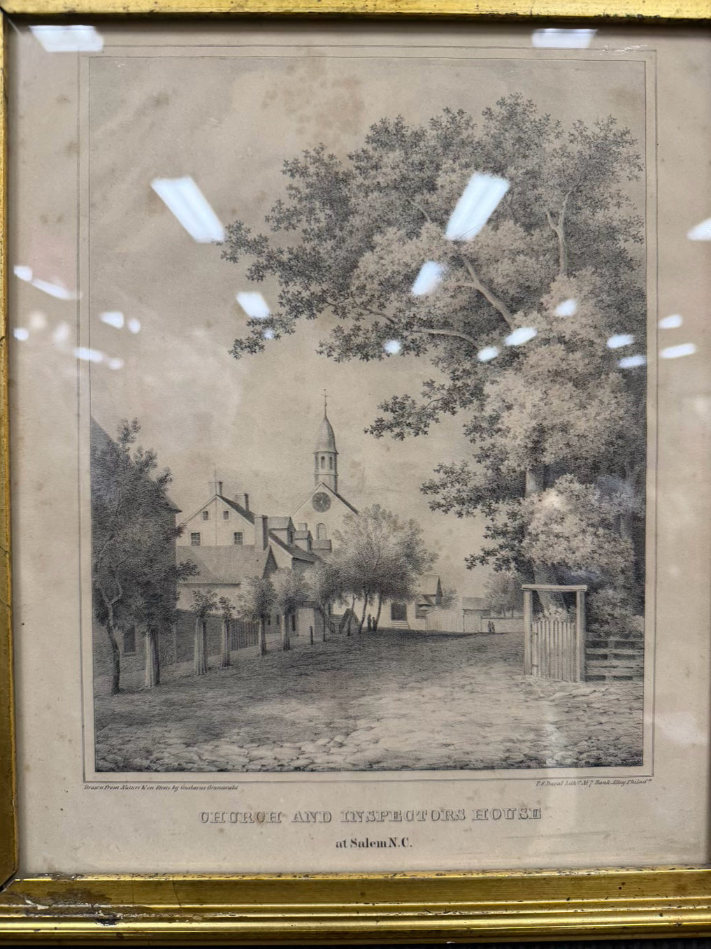Inspectors House In Salem Etching In Antique Frame