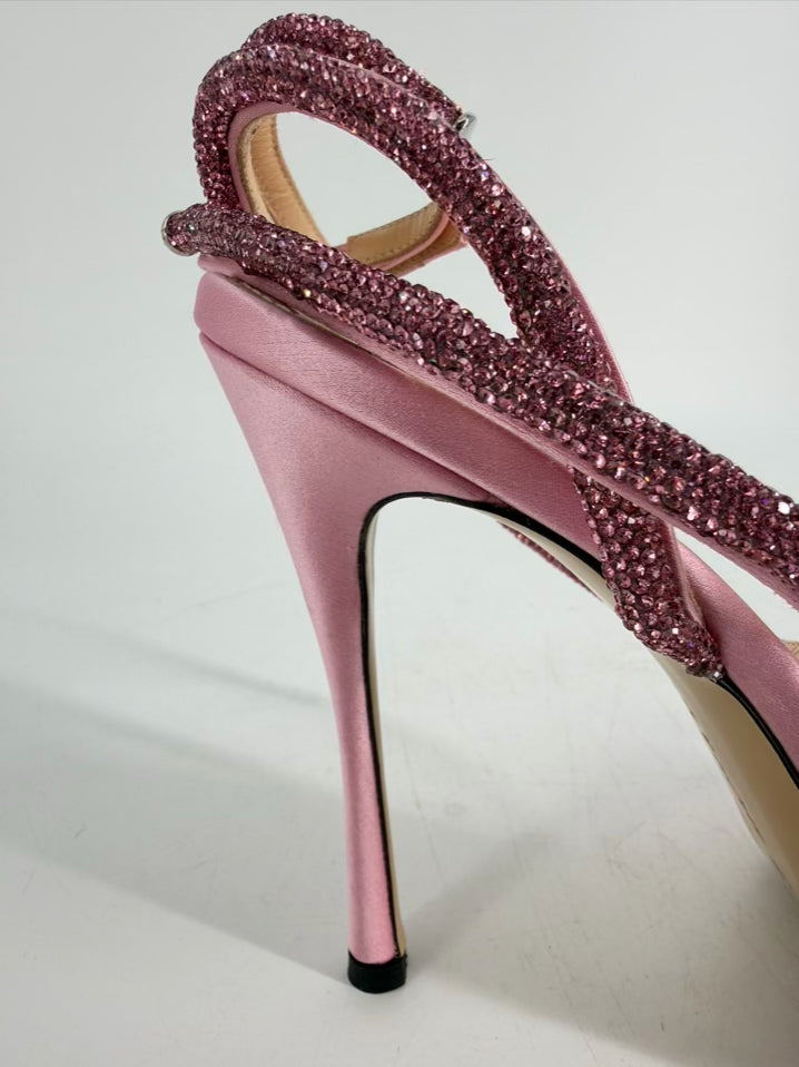 MACH & MACH Size 40 Pink Rhinestone Pumps