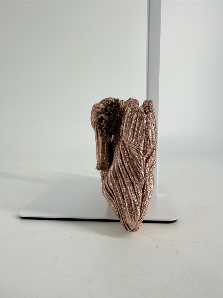LOEFFLER RANDALL Rose Gold Fabric Crinkle Evening Bag