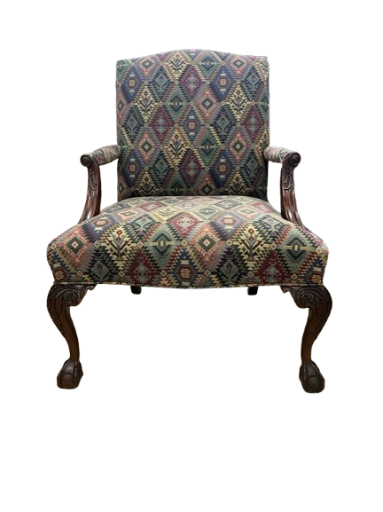 Multi Color Chippendale Upholstered Chair