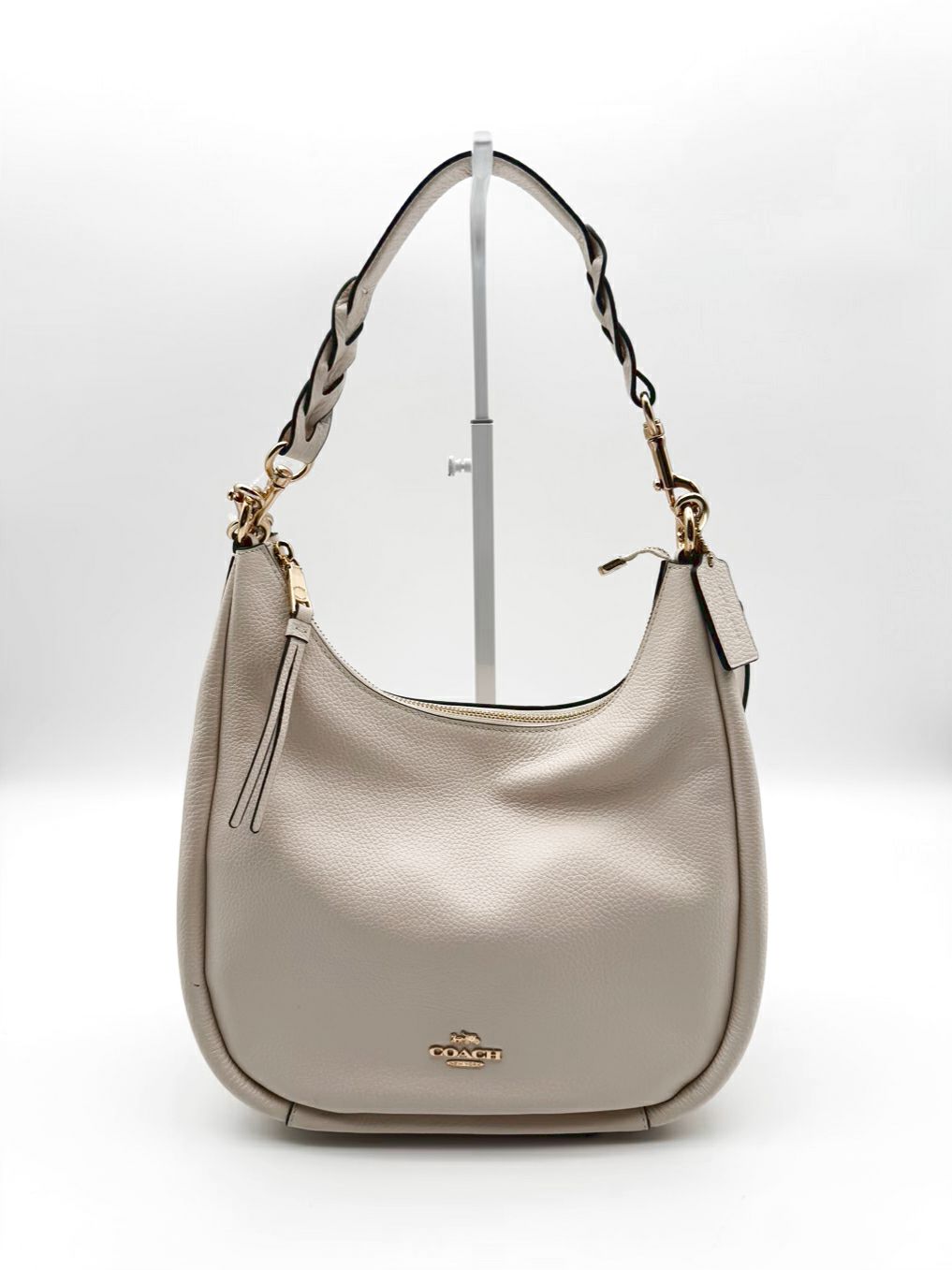 COACH Jules Cream Leather Hobo Bag