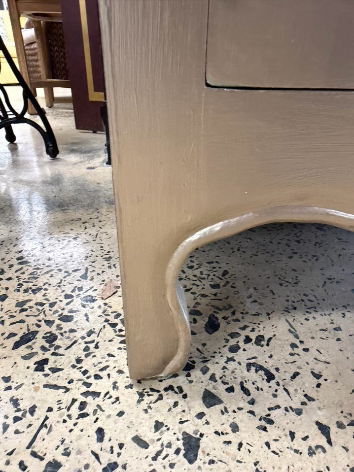 VINTAGE Gold Painted Cabinet w/ 2 Drawers
