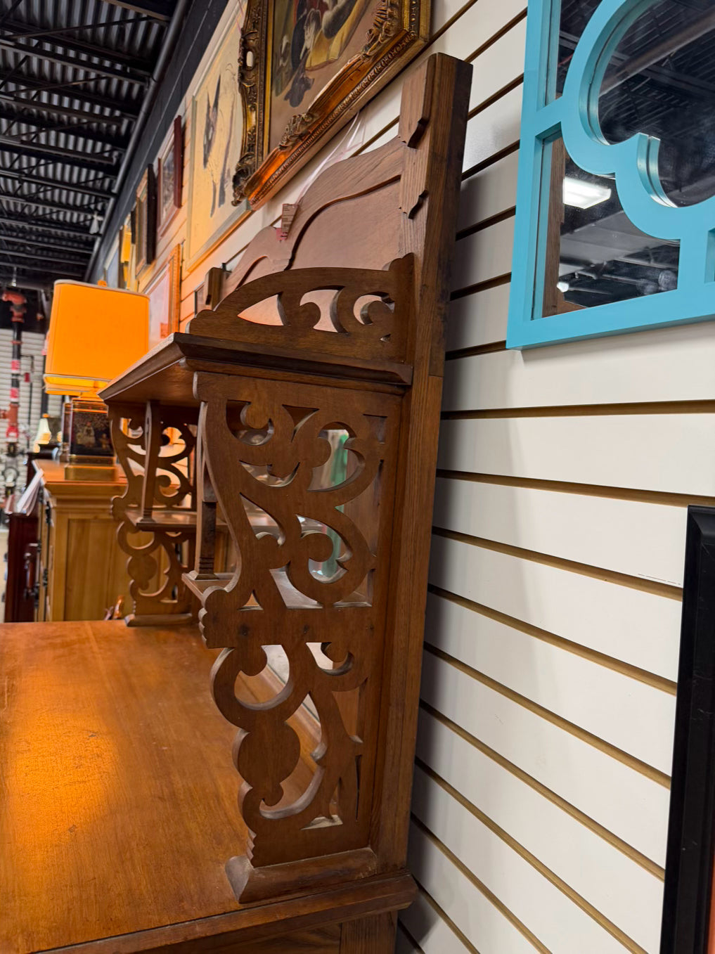 VICTORIAN Oak Side Board 2 Piece