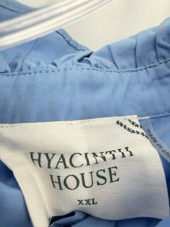 HYACINTH HOUSE Size XXL Blue Embroidered Blouse