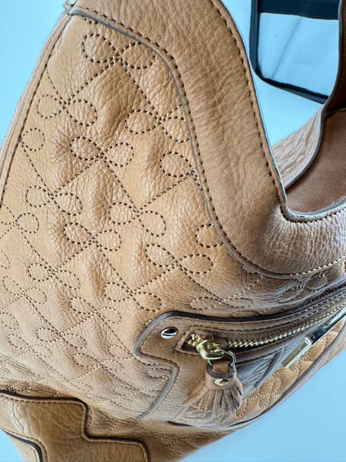 ANYA HINDMARCH Cognac Leather Bow Detail Purse