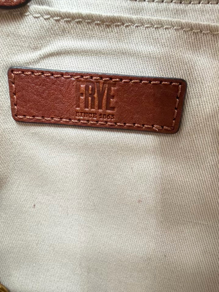 FRYE Cognac Leather Side Pocket Hobo Purse