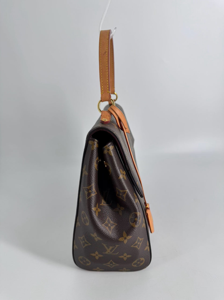 LOUIS VUITTON Brown Leather Monogram Logo Cluny Purse