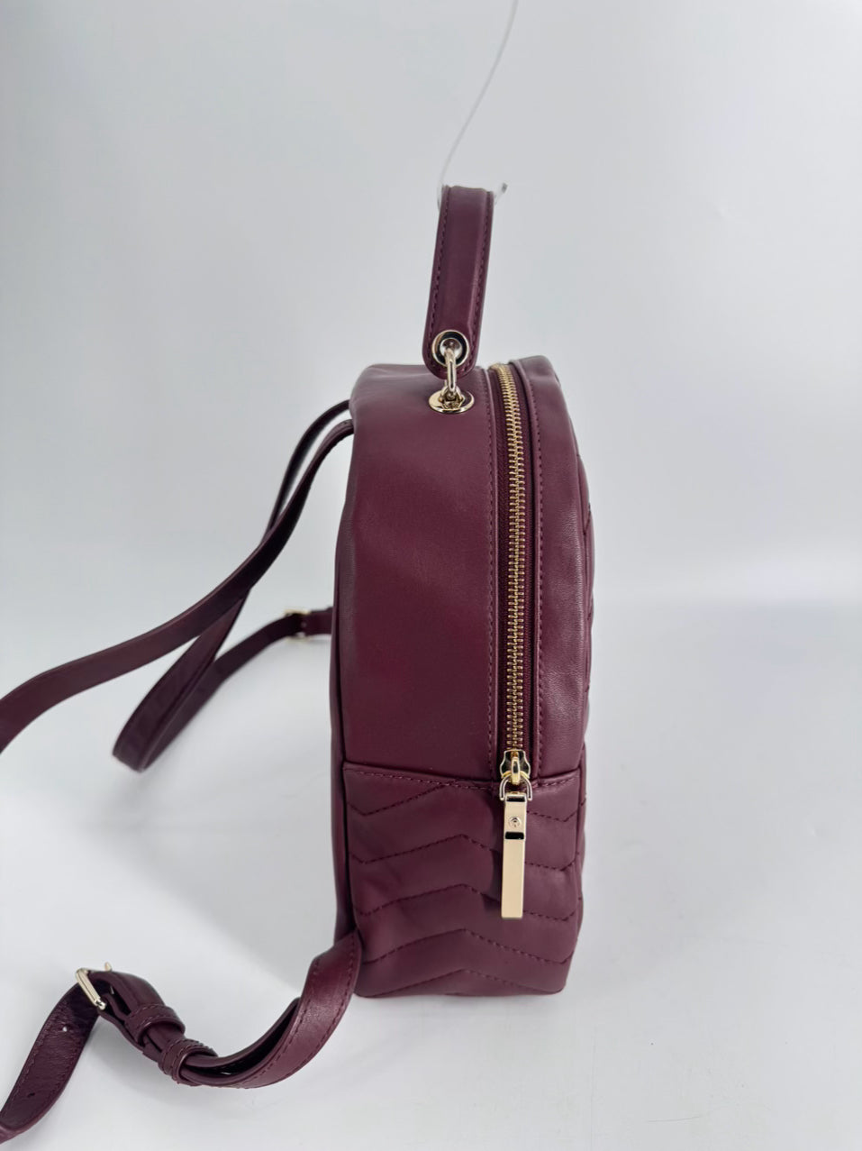 KATE SPADE Burgundy Quilted Leather Backpack