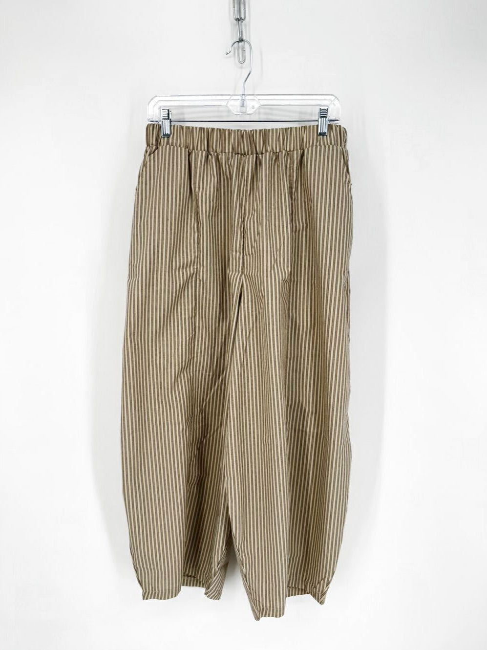 BOHEME Size M/L Taupe Stripe Barrel Pants NWT
