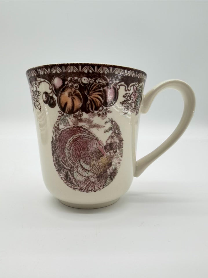 JOHNSON BROS. Brown & White Autumn Monarch Dinnerware Set Of 8 Mugs , Bowls, & Small Plates