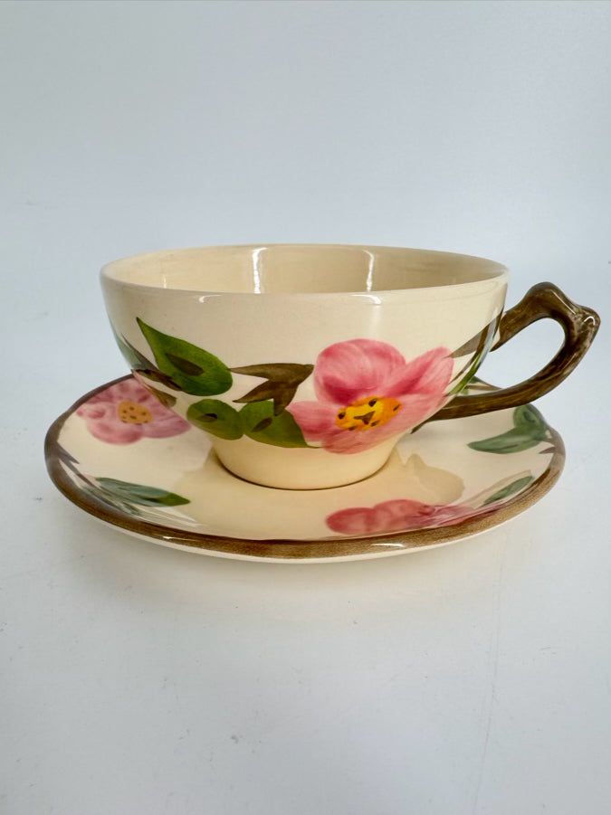 FRANCISCAN Pink & Green Desert Rose Dinnerware Set for 6